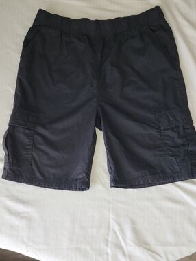 Place Black Cargo Shorts with Elastic Waist